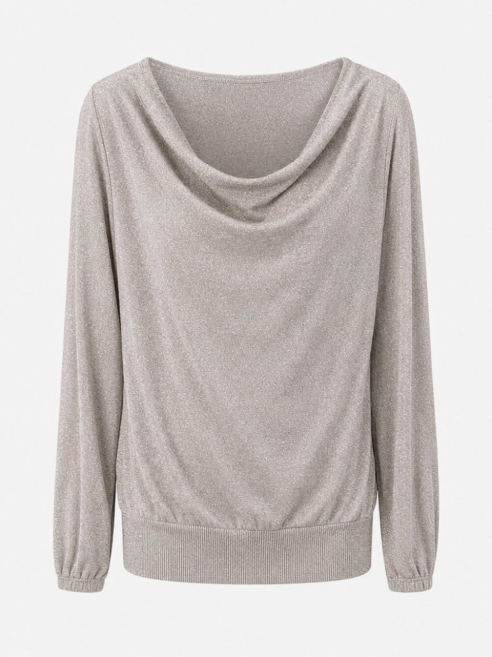 Lane Bryant Gold Shimmer Drape Neck Split Long Sleeve NWT 14/16